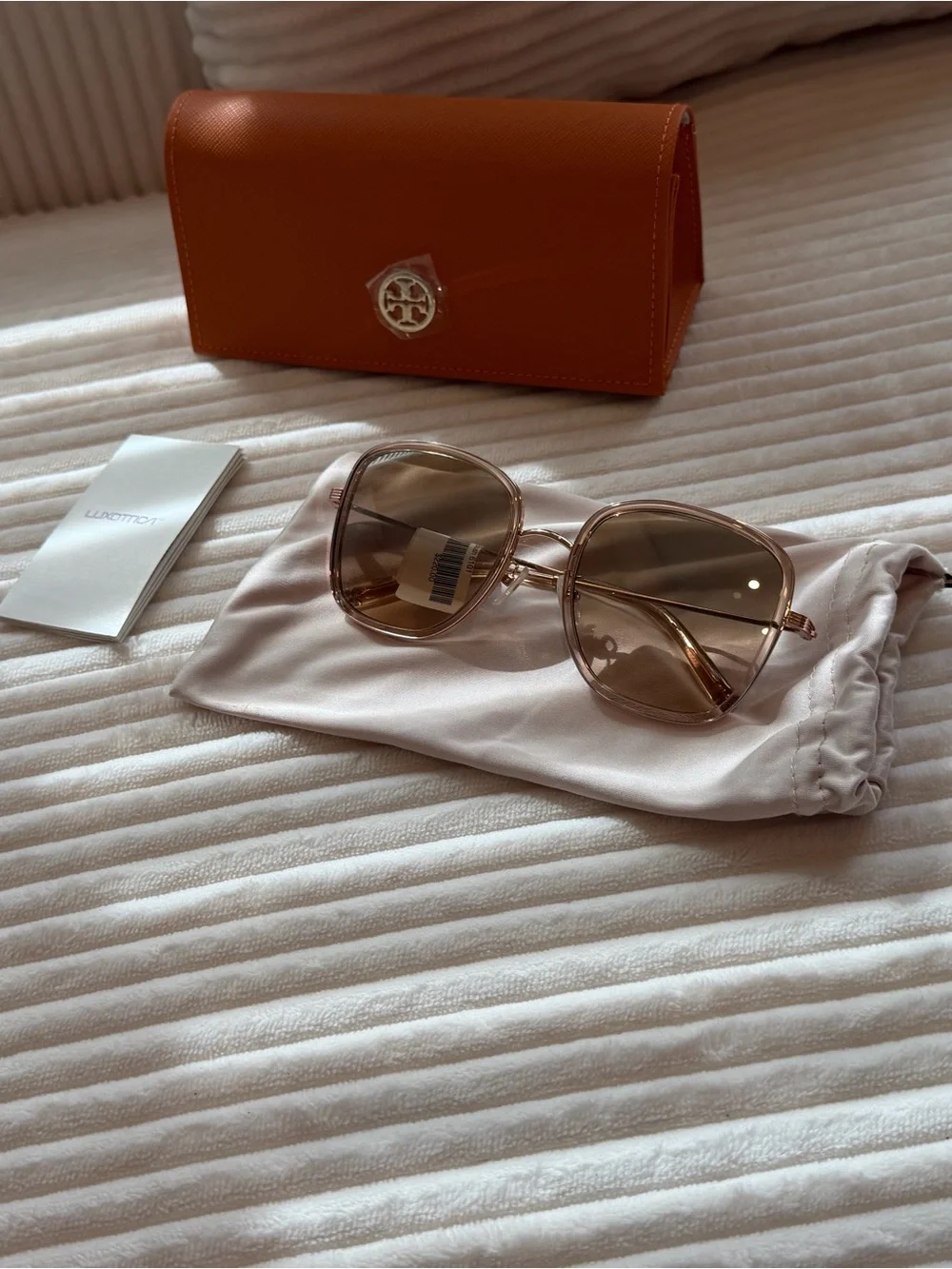 NWT Tory Burch TY6108 Rose Gold Square Sunglasses 57mm